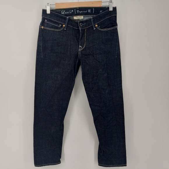 Levis Capital E Twisted Crop Skinny Low Dark Wash Size 27 - Picture 1 of 9